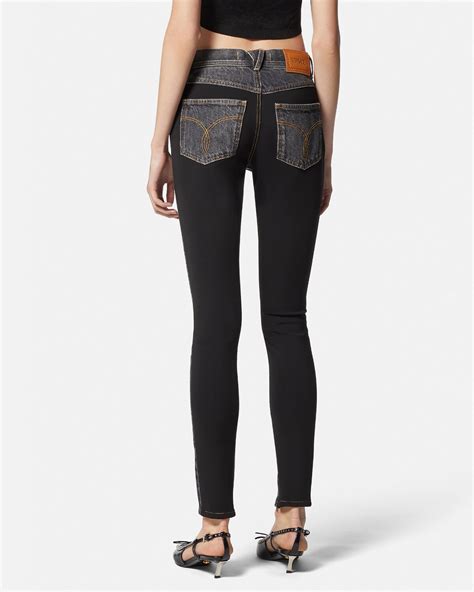 versace medusa stud skinny jeans|Versace low.